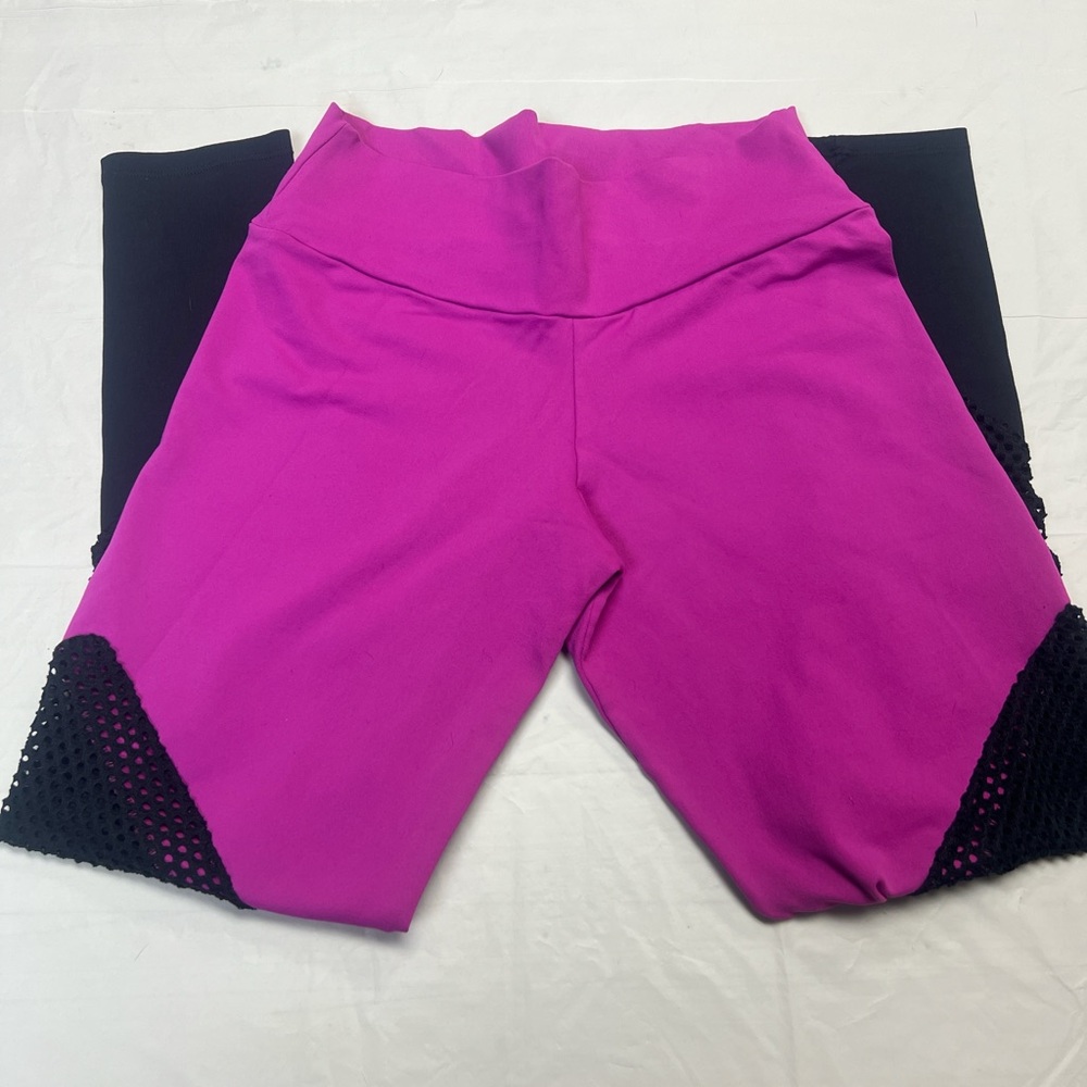 Pink and Black Athletic leggings - size S Used Perfect